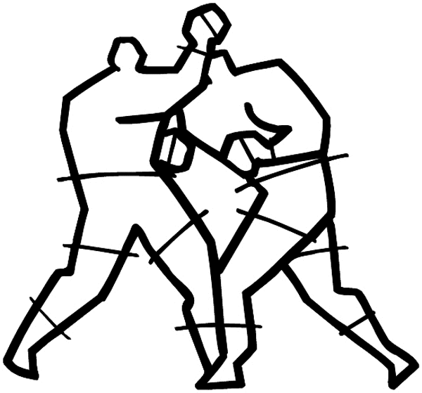 Boxing match vinyl sticker. Customize on line. Sports 085-1466